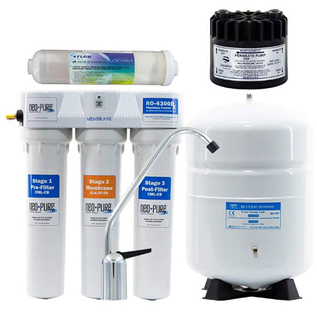 Neo-Pure RO-4300RX-DLX Deluxe Pharmacy Trusted High Efficiency Alkaline RO System