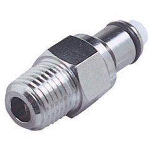 LCD24004V Valved Male Thread Coupling Insert 1/4 NPT Viton O-ring
