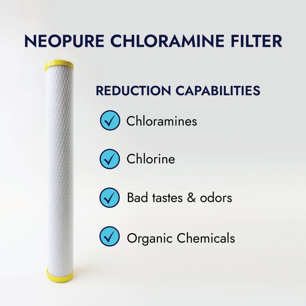 Neo-Pure CHLM-2520 20" x 2-1/2" Chloramine Carbon Block Filter 1 micron
