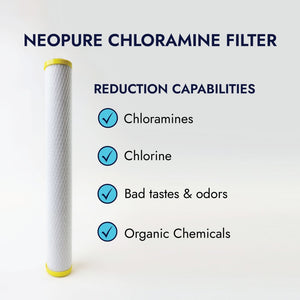 neoPure CHLM-2520 20" x 2-1/2" Chloramine Carbon Block Filter 1 micron