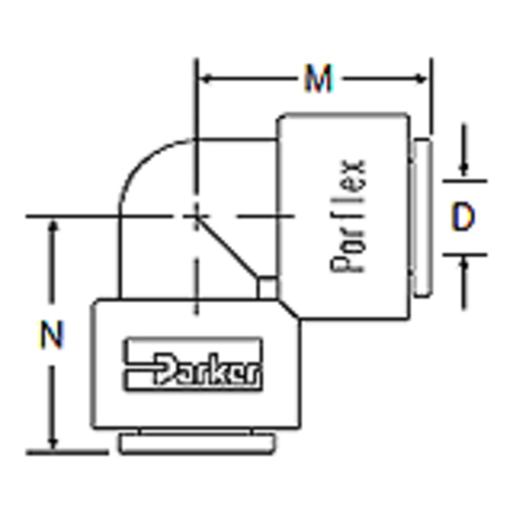 Kynar PVDF Elbow Union - 3/8 x 1/4