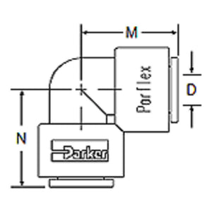 Kynar PVDF Elbow Union - 3/8 x 1/4