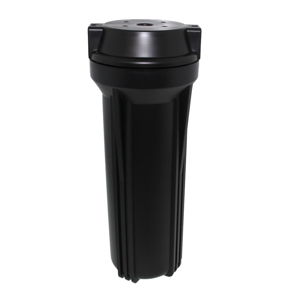 10" Neo-Pure SlimLine Flat Cap Housing NSF Black Cap/Black Sump - 1/4" No Pressure Relief