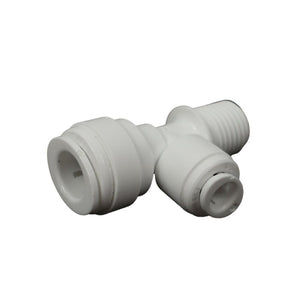 Male Run Tee Acetal 3/8 qc x 1/4 MNPT Run x 1/4 qc Branch