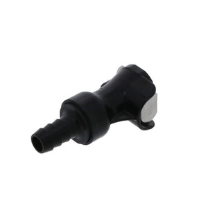 PLCD17005VB Valved In-Line Hose Barb Black Coupling Body 5/16 ID Barb Viton O-ring