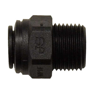 John Guest Male Connector NPTF Black Polypropylene  - 3/8 x 3/8 NPTF