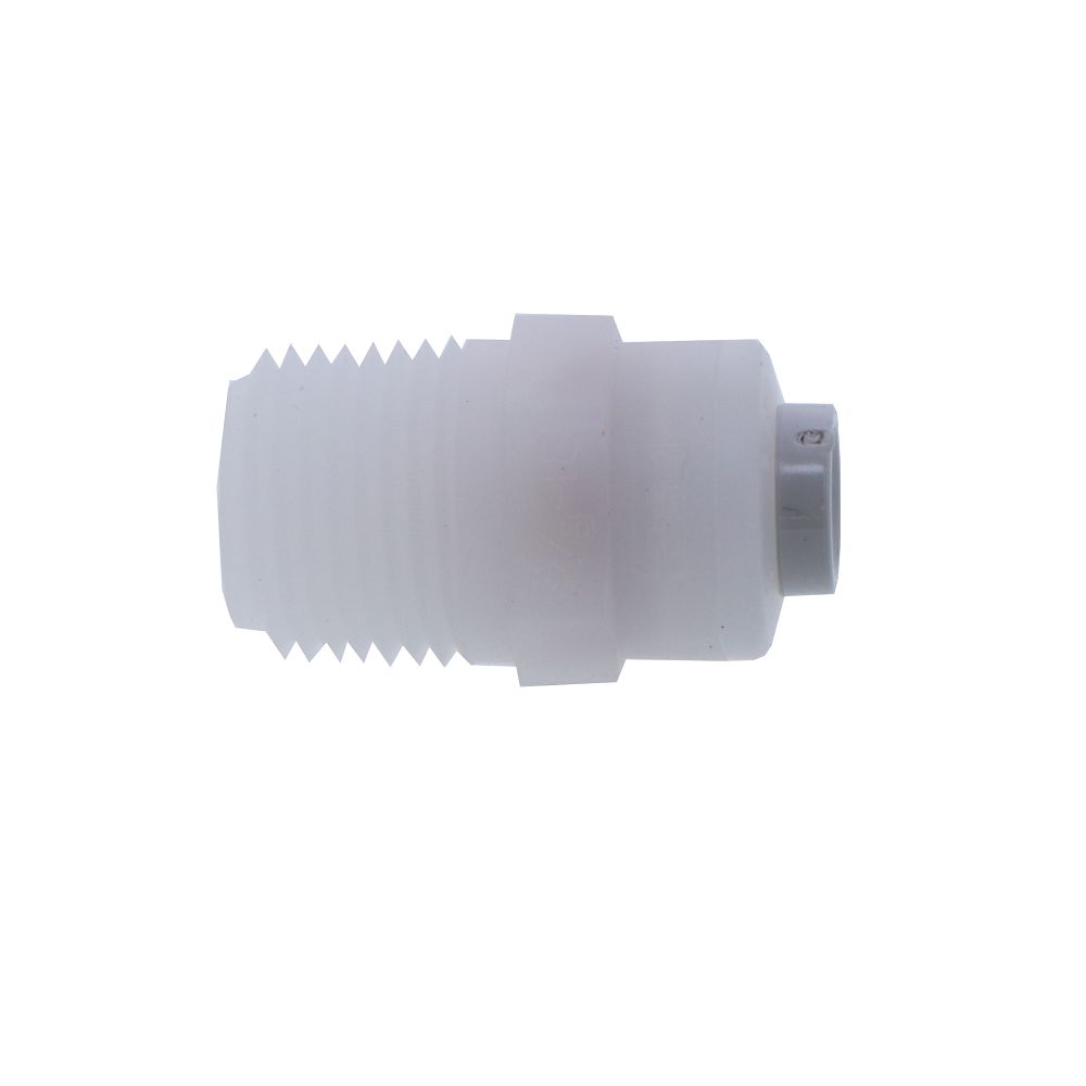 Kynar PVDF Male Connector - 1/4 x 3/8 NPTF