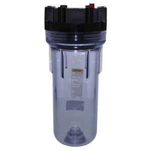 Pentek 150435 10" Standard Water Filter Housing Black/Clear w/ PR - 3/4" FPT