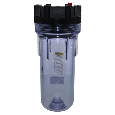 Pentek 150435 10" Standard Water Filter Housing Black/Clear w/ PR - 3/4" FPT