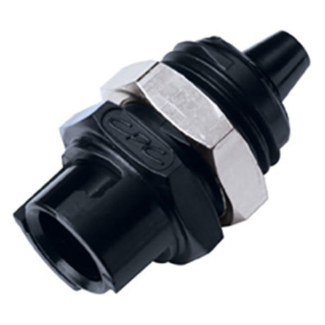 SMFPMD02BLK Valved Panel Mount Hose Barb Black Coupling Body 1/8 ID Barb Black