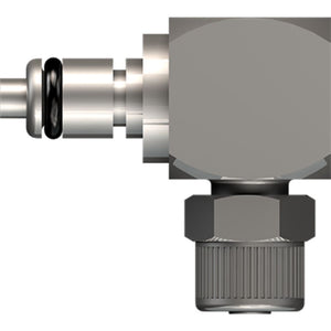 LinkTech 20CB Series Elbow Male, Valved, 1/4" PTF, Chrome Brass, Buna N