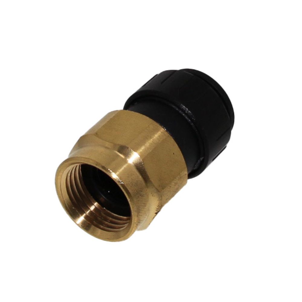 John Guest ProLock Female Connector NPS - 1/2 CTS x 3/4 NPS [Brass Nut]