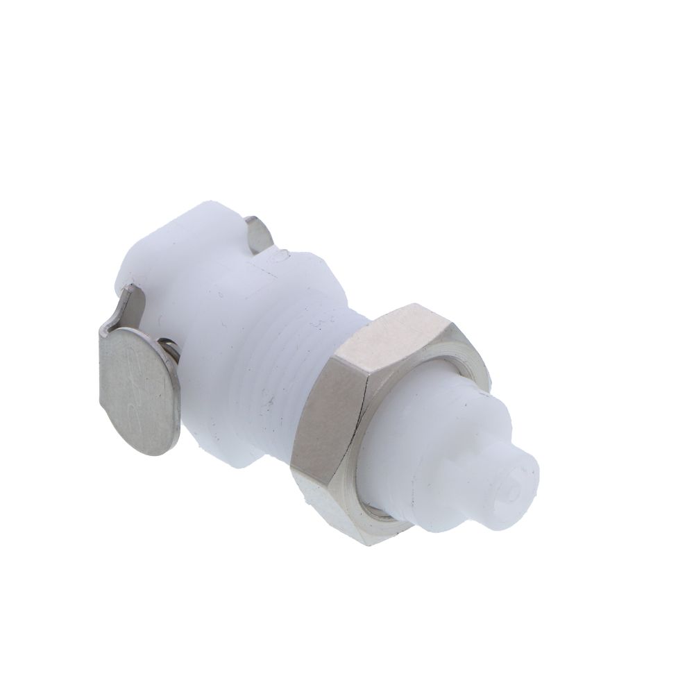 PMCD1601 Valved Panel Mount Hose Barb Coupling Body 1/16 ID Barb