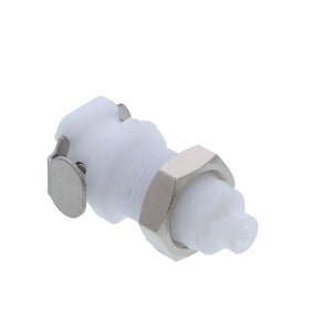 PMCD1601 Valved Panel Mount Hose Barb Coupling Body 1/16 ID Barb