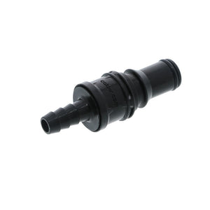 BACD22004MBLK Valved In-Line Hose Barb Coupling Insert Molded Black 1/4 ID Barb