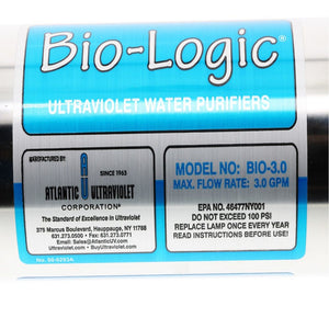 Bio-Logic BIO-3, 3 gpm, Ultraviolet Water Purifier