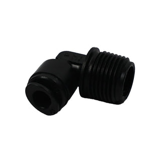 BLACK - Male Elbow Acetal  1/4 qc x 3/8 MNPT