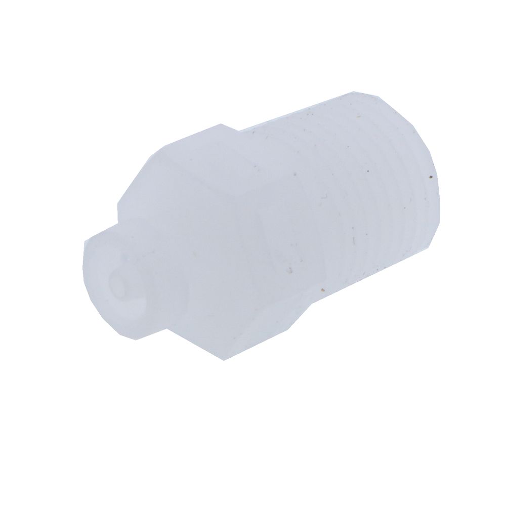 FitQuik PVDF [Kynar] Thread to Tube Straight Fitting - 1/8 NPT to 1/16 ID Barb
