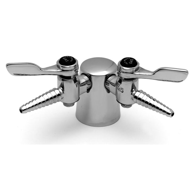 T&S Brass BL-4200-0 Laboratory Turret with Two 90 Degree Serrated Hose Cocks