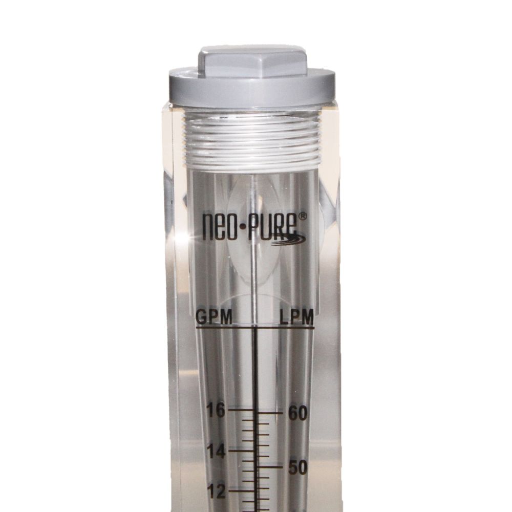 Neo-Pure Panel Mount Flowmeter 0.2-2GPM 3/8" MNPT