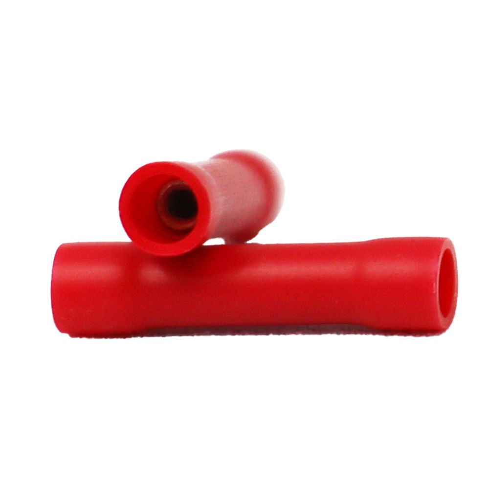 Butt Splice Connector, 22-18 AWG, Red Nylon