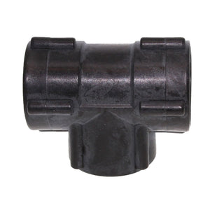Tee Union Female - 1/2 FPT x 1/2 FPT x 1/2 FPT - Black Polypropylene