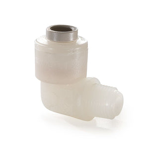 Kynar PVDF Male Elbow - 1/4 x 3/8 NPTF