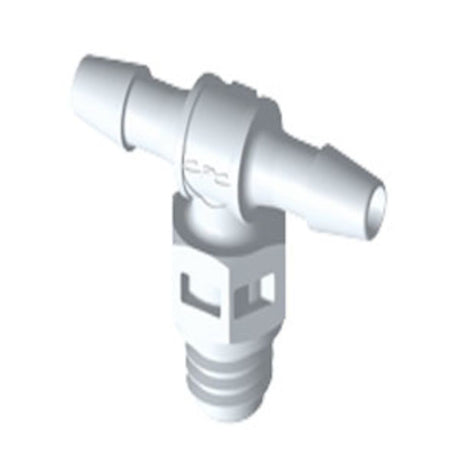 MT370 Tee Fitting Natural PVDF Tapered 10-32 x 3/32 HB x 3/32 HB