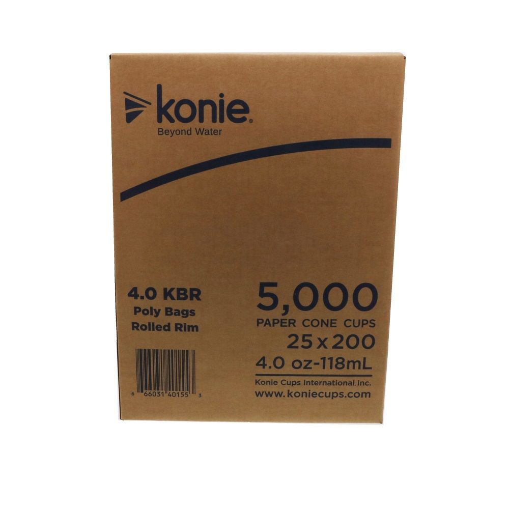 Konie Cone Cups 4.0oz Rolled Rim