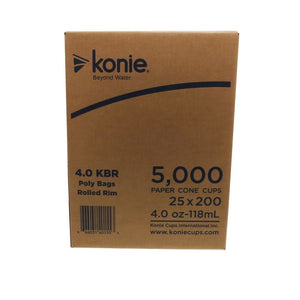 Konie Cone Cups 4.0oz Rolled Rim
