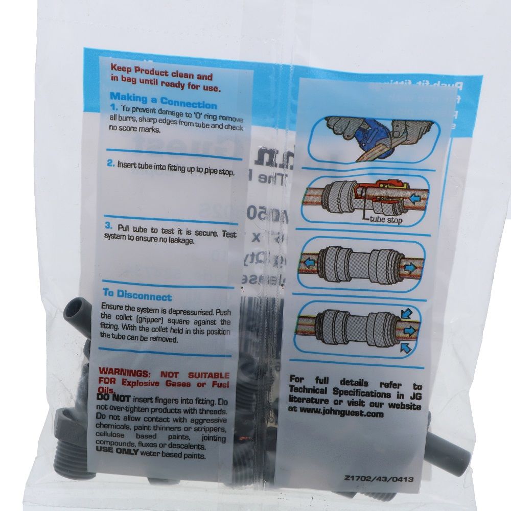 John Guest Stem Adapter BSPT - 5/16 x 1/4  BSPT