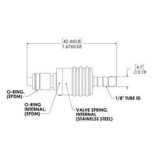LinkTech 20PPV Inline Plug, Valved, 1/8" HB Almond Color
