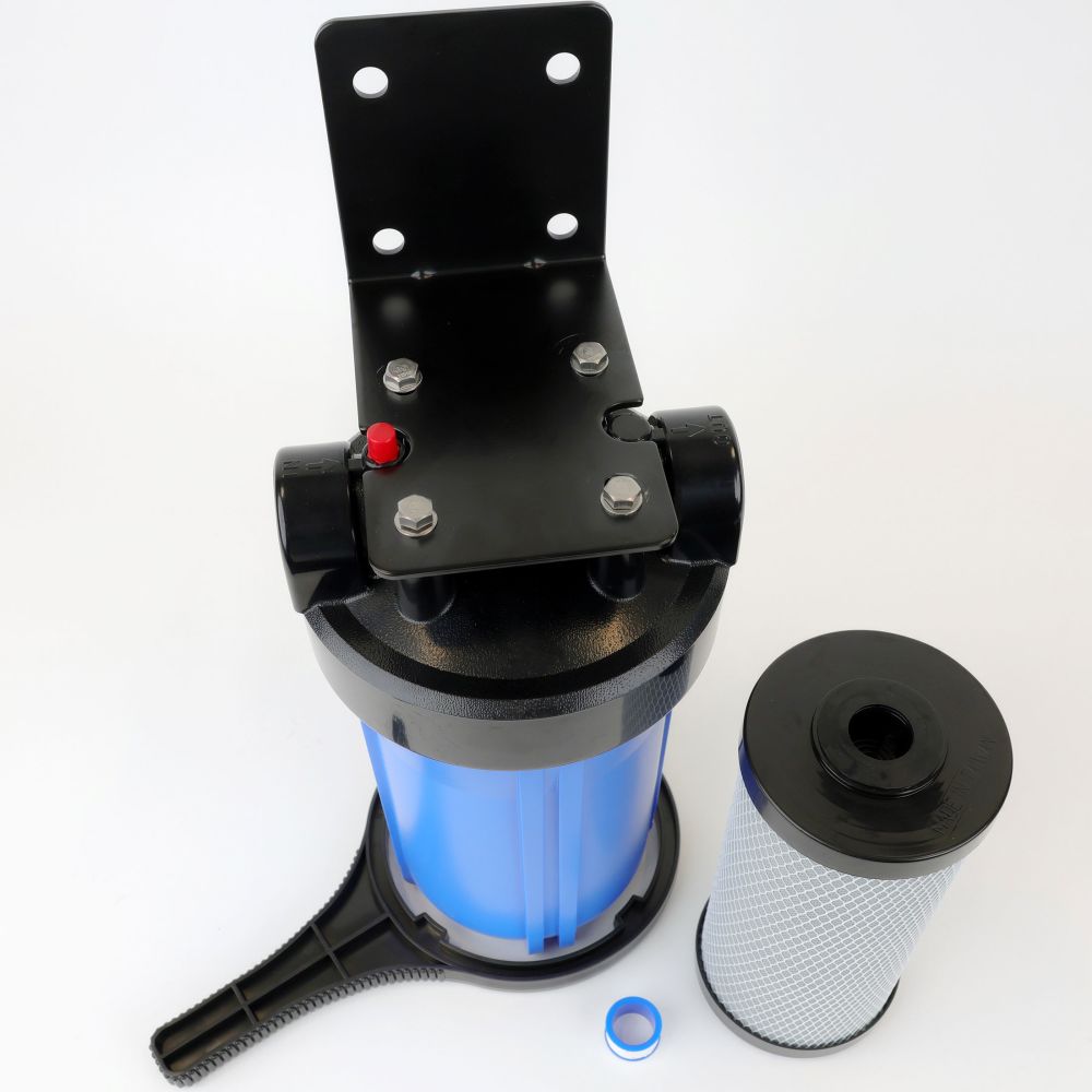 Whole House Water Filter Housing, 10" x 4.5" Twin Stage Filtration Universal Housing 1” RPT Port