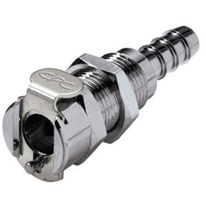 MC1604 Panel Mount Hose Barb Coupling Body 1/4 ID Barb