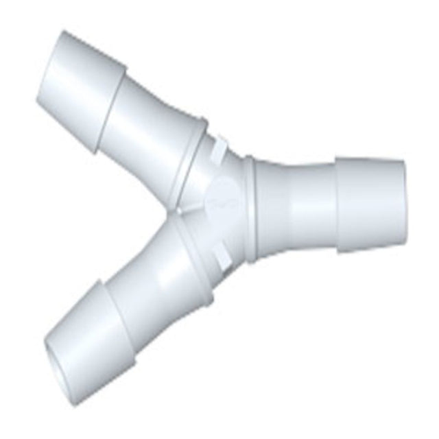 HY1270 Y Fitting Natural PVDF 3/8 HB x 3/8 HB x 3/8 HB