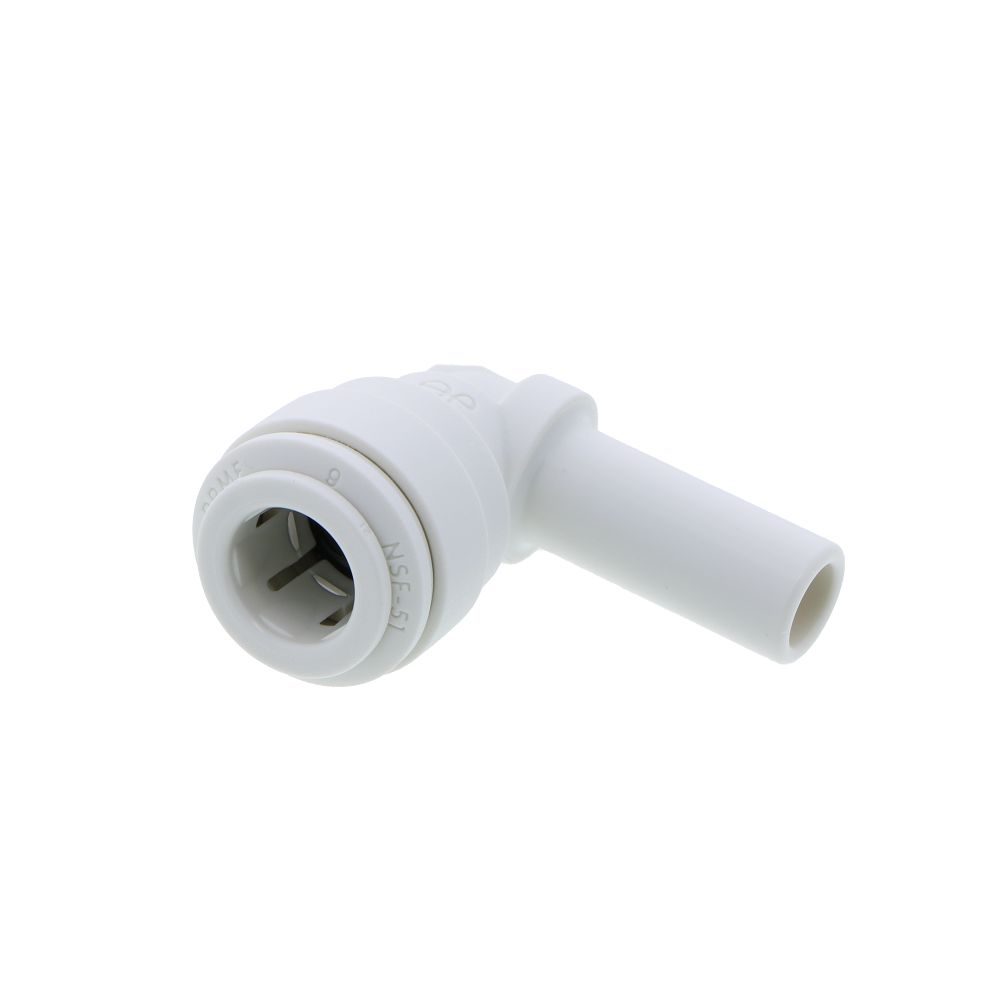 John Guest Stem Elbow Connector Polypro - 3/8 Stem x 3/8