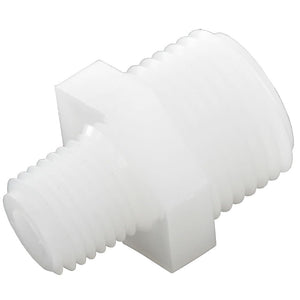 Nipple Hex - 1/2" MPT x 1/4" MPT Natural Nylon