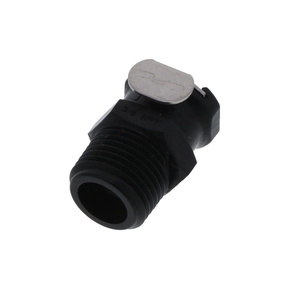 PLCD10006VBLK Valved Male Thread Coupling Body 3/8 NPT FKM [Viton] O-ring