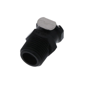 PLCD10006VBLK Valved Male Thread Coupling Body 3/8 NPT FKM [Viton] O-ring