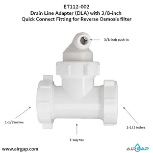 DLA-12 Drain Line Adapter - 3/8" Push-in for Air Gaps