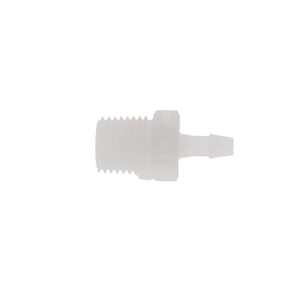 FitQuik PVDF [Kynar] Thread to Tube Straight Fitting - 1/4 NPT to 5/32 ID Barb