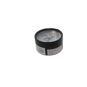 Water Pressure Gauge 100 PSI, 1/4" MPT, 2.0" Glass Dial, Lead Free Brass, Lower Mount, Black Steel Case