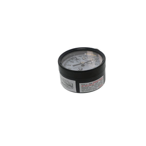 Water Pressure Gauge 100 PSI, 1/4" MPT, 2.0" Glass Dial, Lead Free Brass, Lower Mount, Black Steel Case