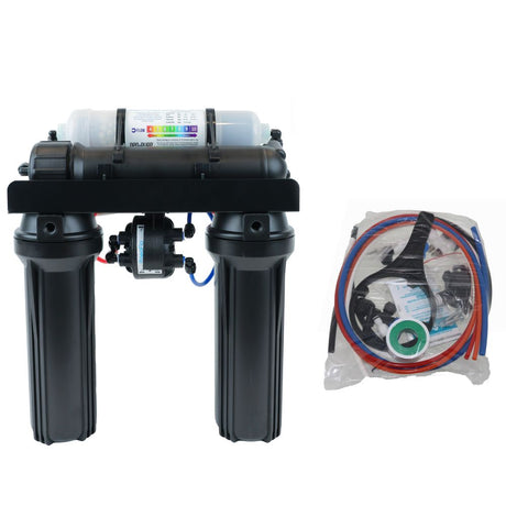 neoPure 4 Stage 25 GPD RO Manifold Retrofit Alkaline Remineralizer, 0.5µ Post Filter and Permeate Pump
