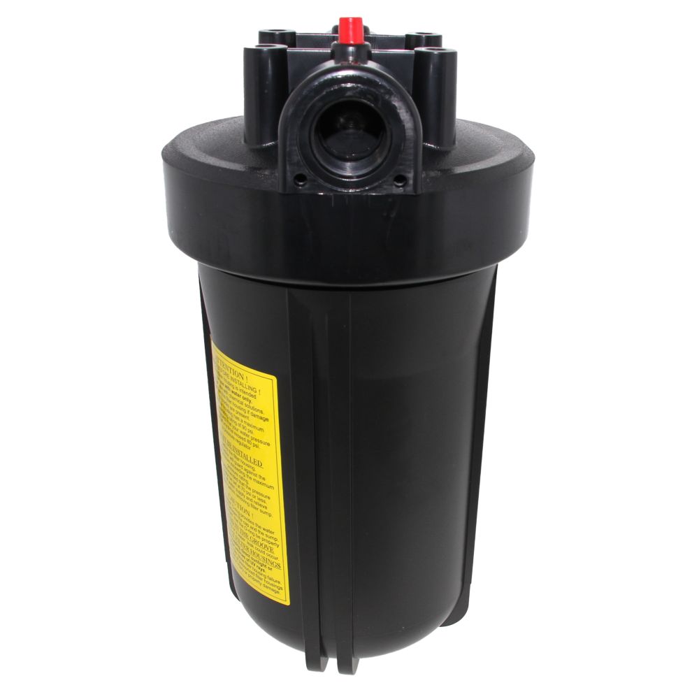 10" Neo-Pure Big Flow Filter Housing Black Cap/Black Sump with Pressure Relief 1"