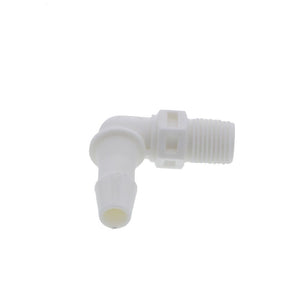 FitQuik Nylon Thread to Tube Elbow Fitting - 1/8 NPT to 1/4 Hose Barb