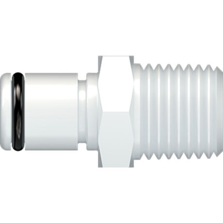 LinkTech 40AC Series Male Thread Male, Non-valved, 1/4" MNPT, Natural Acetal, Buna N