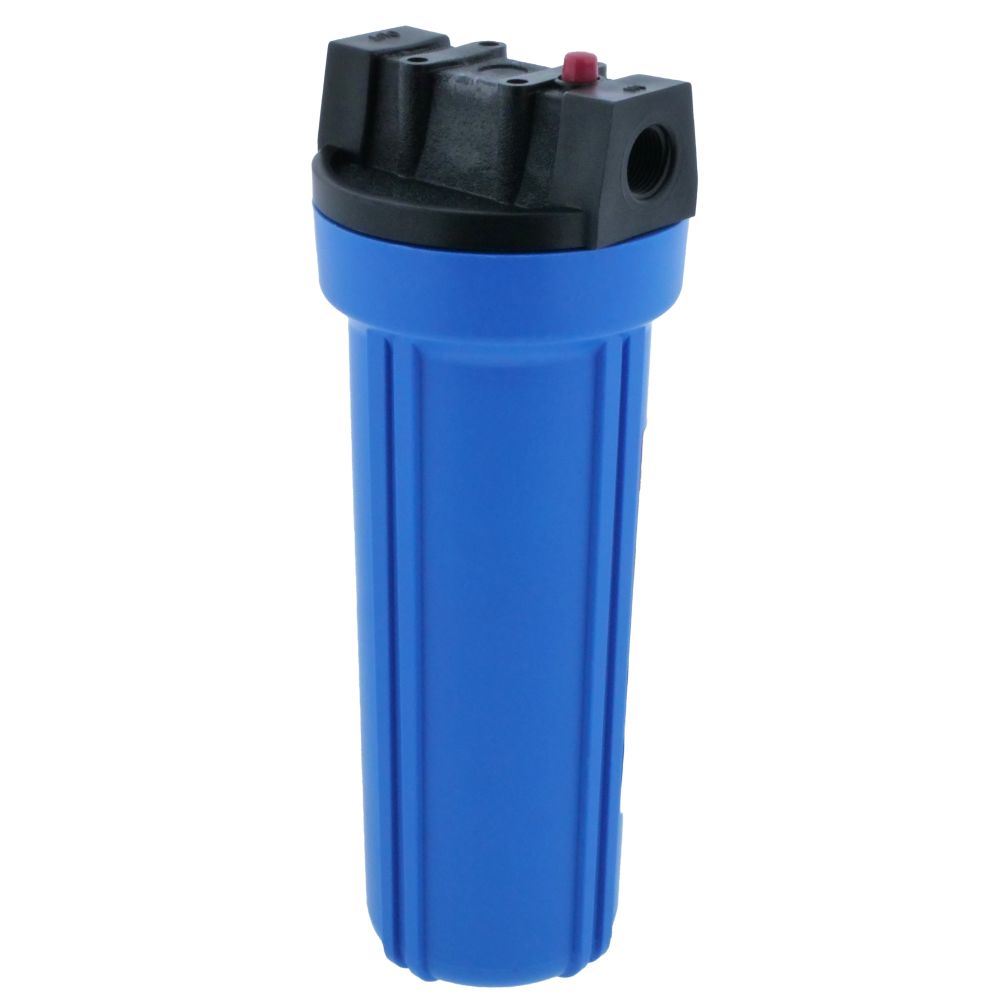 10" Slim Line Filter Housing Blue Sump/Black Boss Cap 1/2" W/ PR - 1/2" FPT