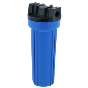 10" Slim Line Filter Housing Blue Sump/Black Boss Cap 1/2" W/ PR - 1/2" FPT