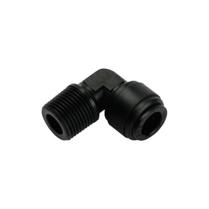 NeoFit - Acetal Black Male Elbow 1/4"tube x 3/8"NPTF
